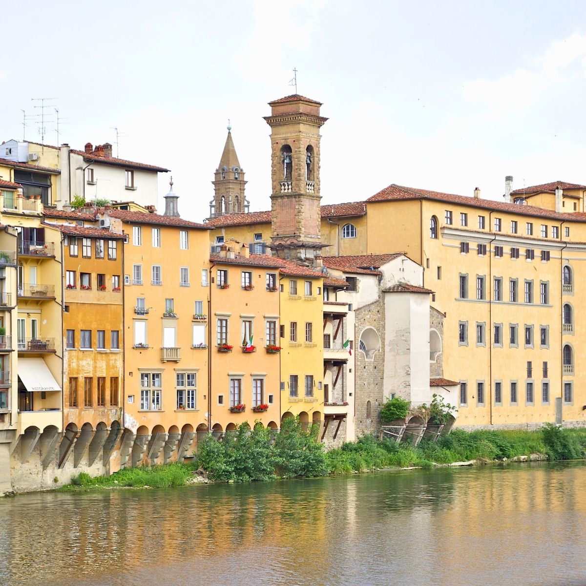 buildings along the arno river in florence