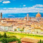 city shot of Florence Italy and the arno river