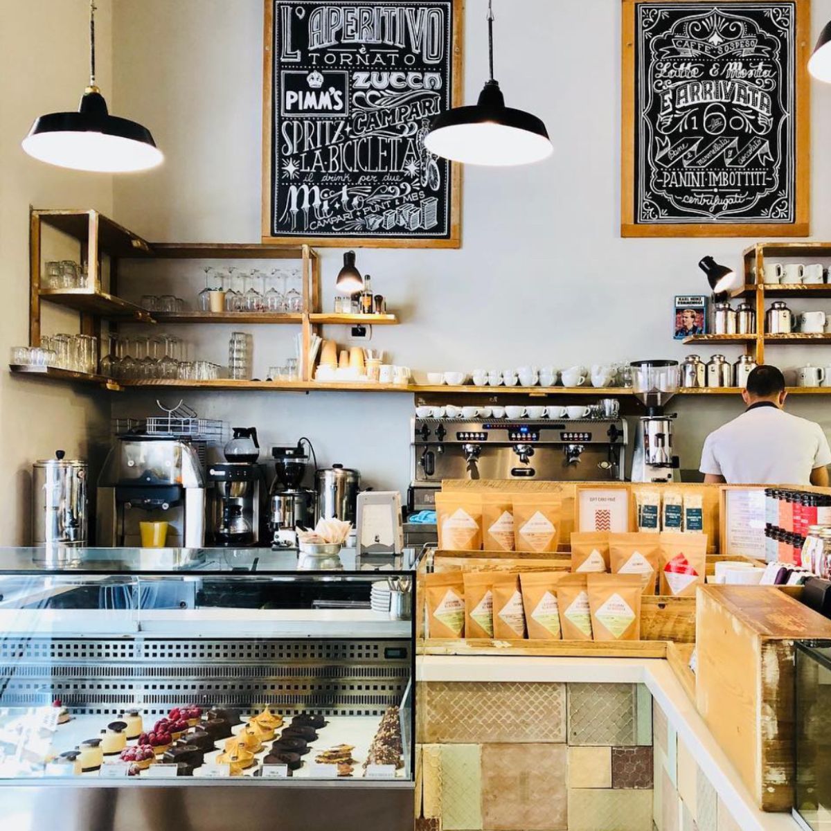 Coffee shop with pastry case