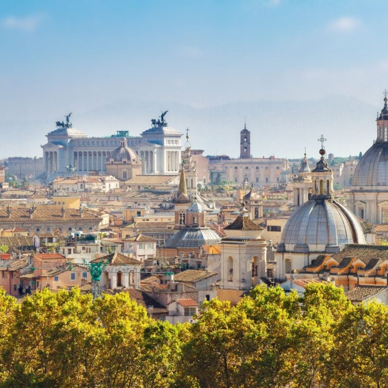 view of the city of Rome on a sunny day