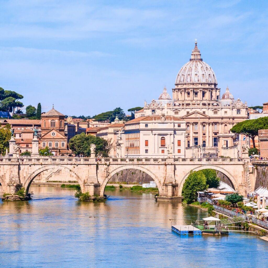 view of Vatican City and the river in Rome