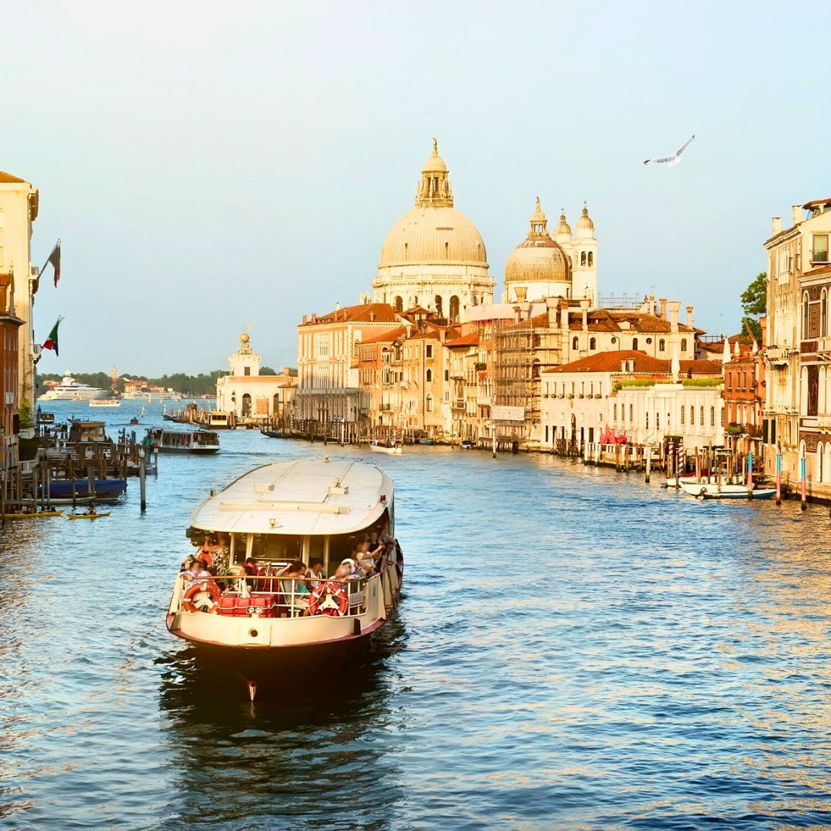 vaporetto cruising on the Grand Canal in Venice