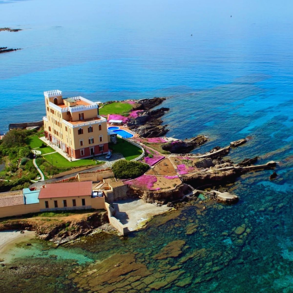 Villa Las Tronas Hotel Spa Alghero northwest Sardinia 19th century royal villa private peninsula