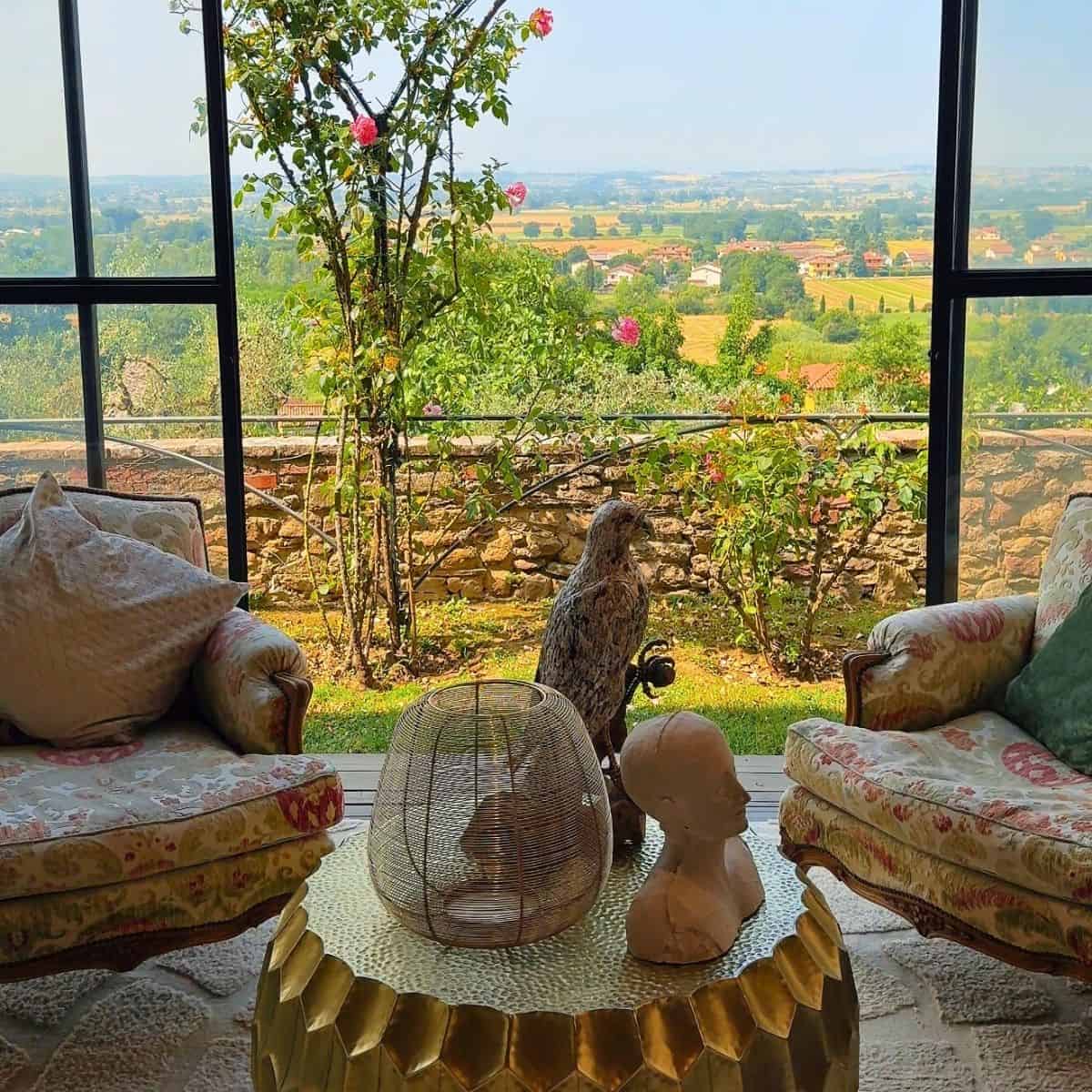 Il Falconiere Relais and Chateaux vineyard views and Tuscan countryside estate Cortona Tuscany