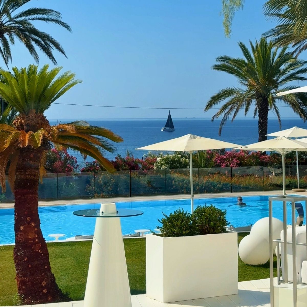 Miramare The Palace Belle Époque hotel perched above Ligurian coast Sanremo Italian Riviera views