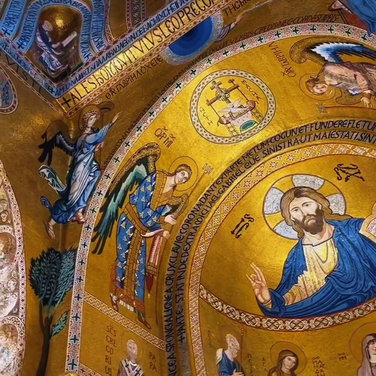 The Palatine Chapel in Palermo — gold Byzantine mosaics and Islamic muqarnas ceiling