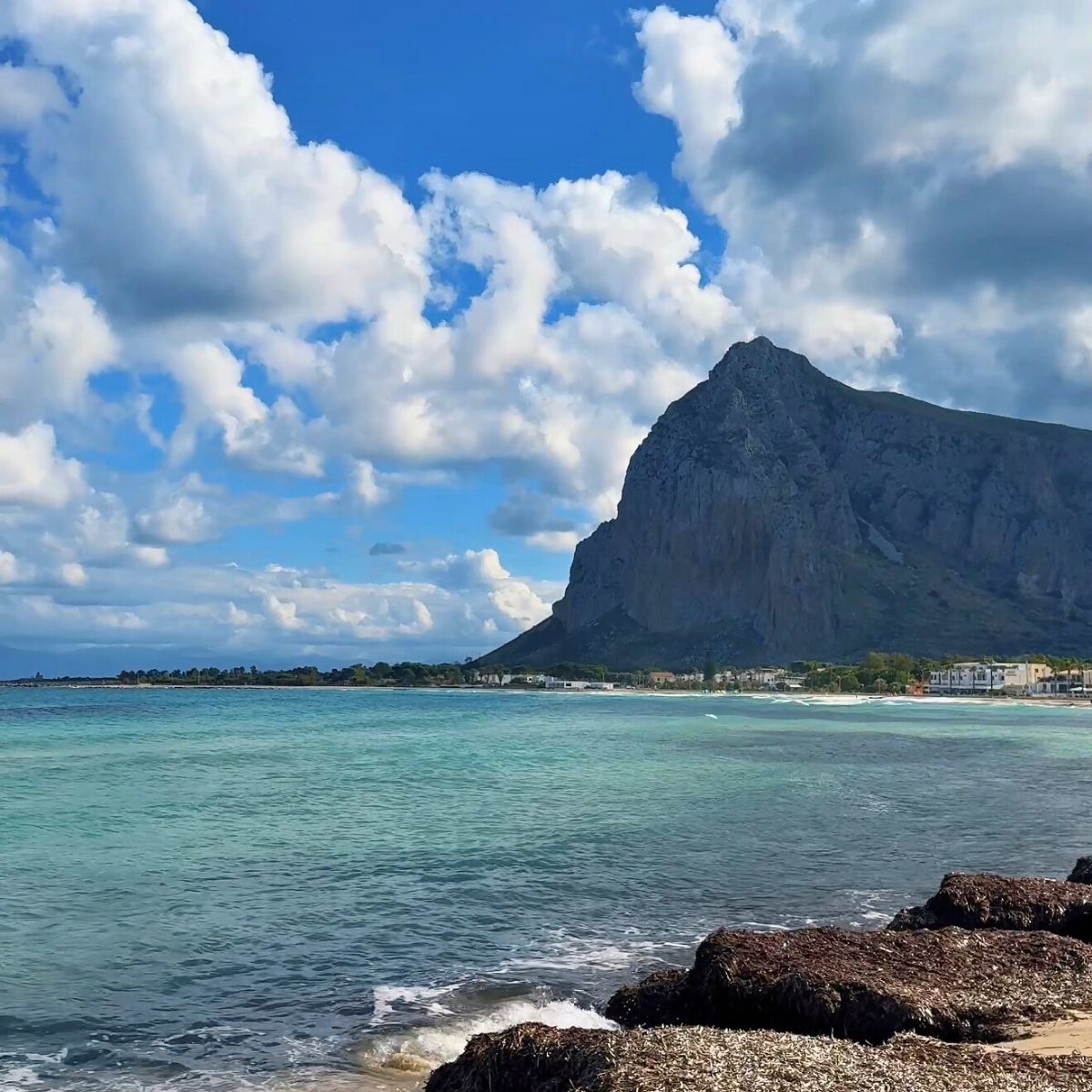 San Vito Lo Capo, turquoise waters and white sand beach in western Sicily