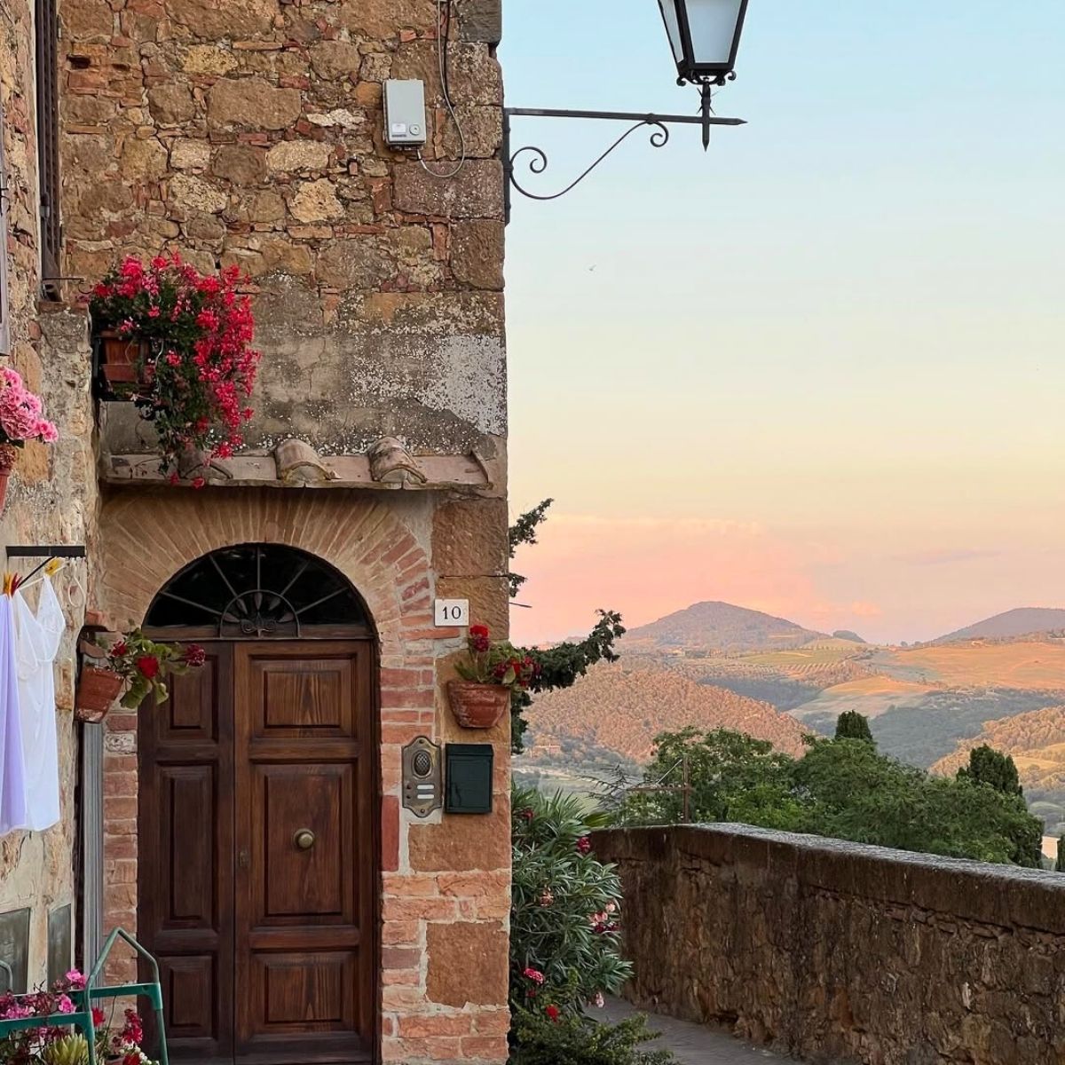 The hilltop town of Cortona overlooking the Val di Chiana in Tuscany