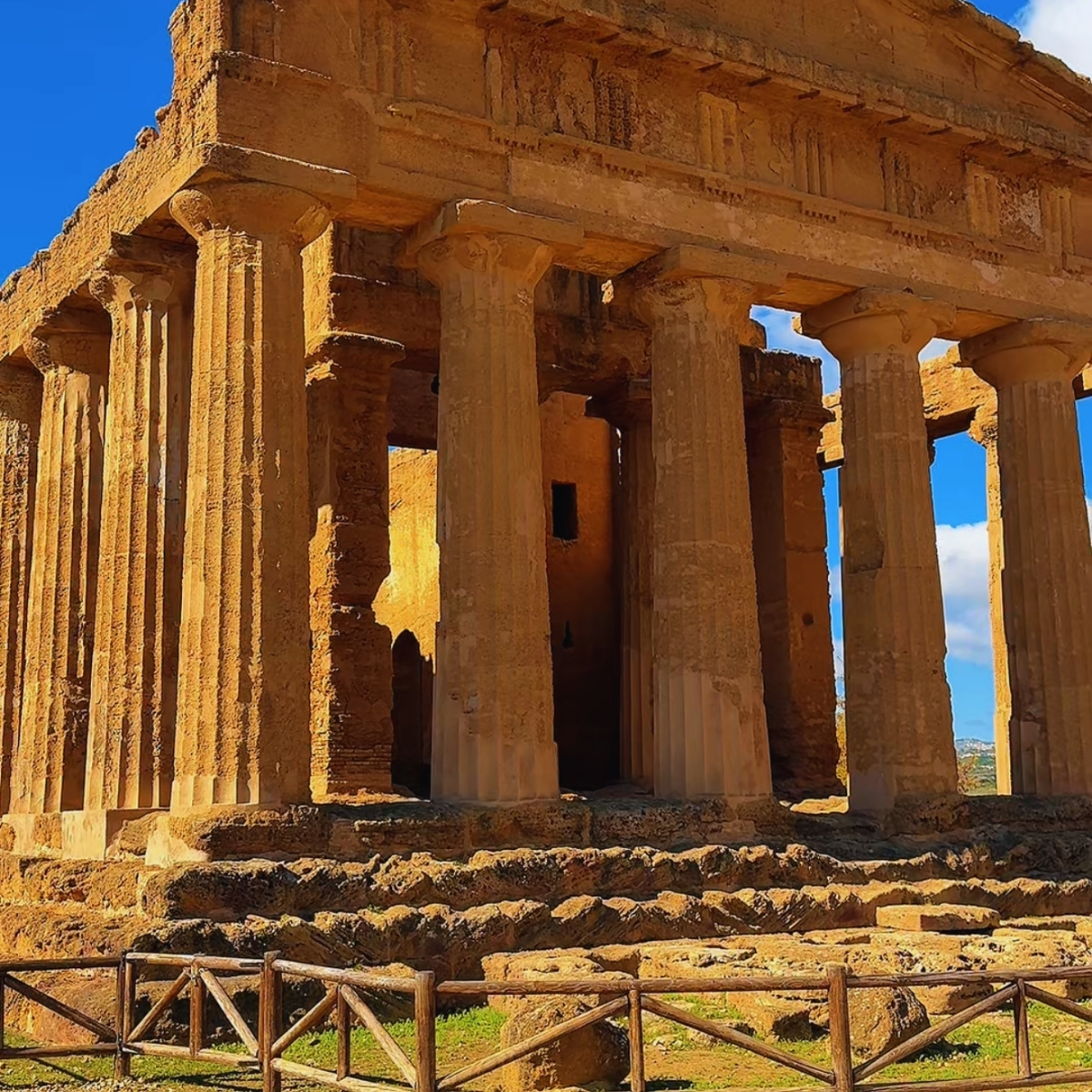 The Temple of Concordia at the Valley of the Temples, Agrigento — ancient Greek ruins at golden hour