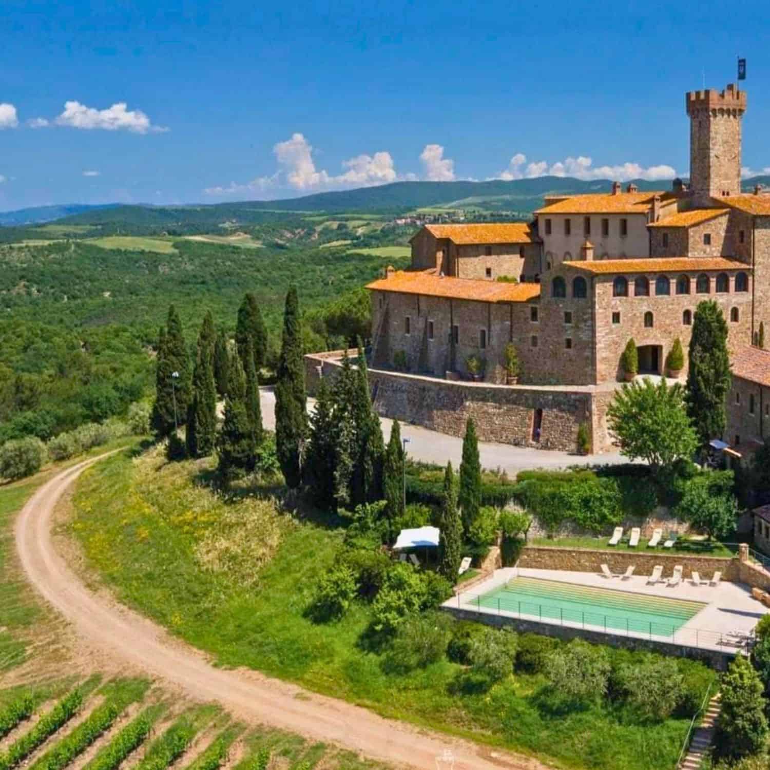 Castello Banfi Il Borgo, a Relais and Chateaux castle hotel on the Banfi wine estate in Montalcino