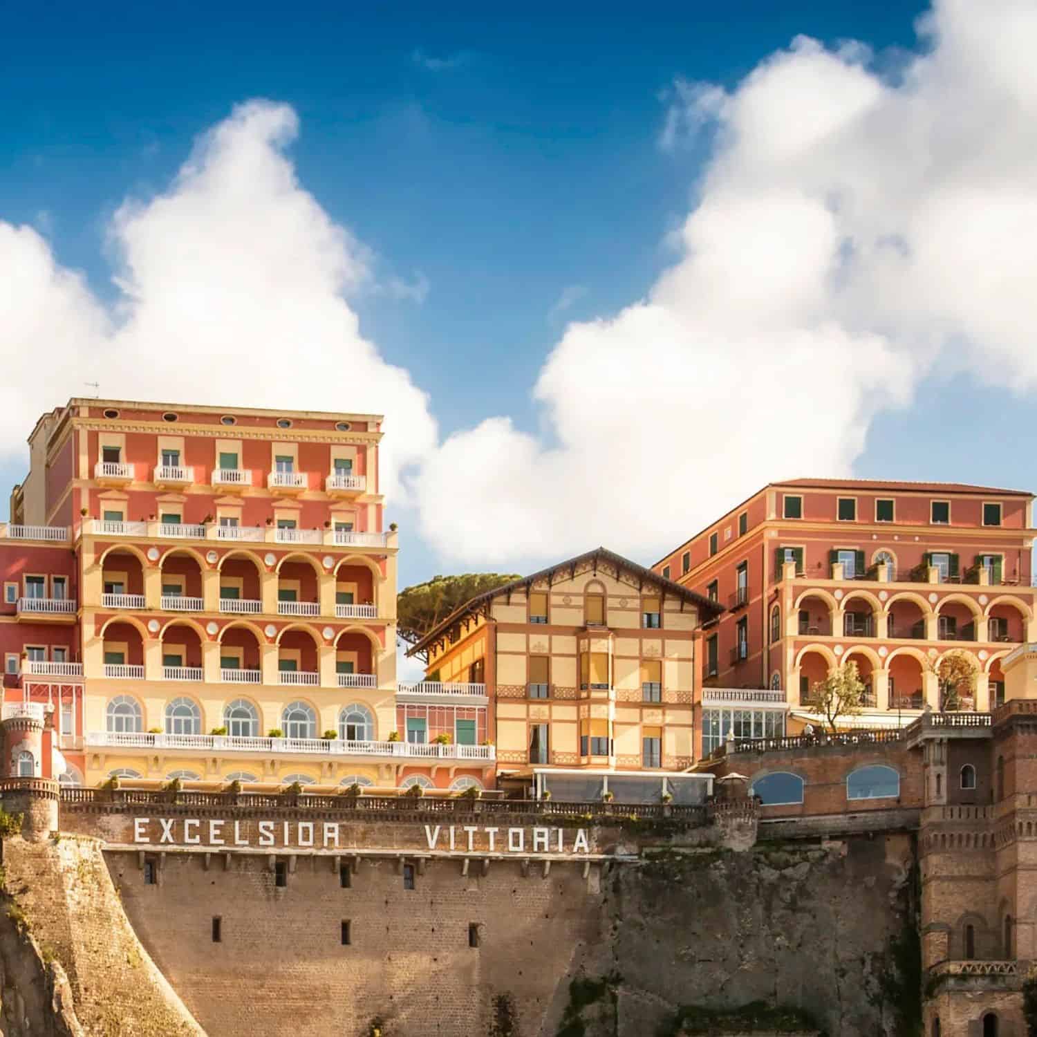 Grand Hotel Excelsior Vittoria Sorrento clifftop terrace overlooking the Bay of Naples