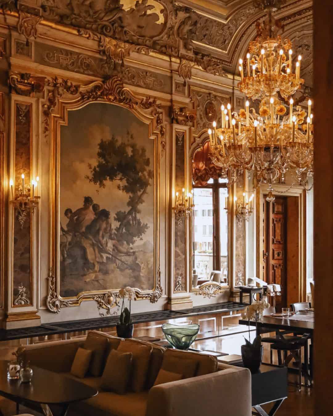 Aman Venice frescoed palazzo on the Grand Canal with private garden in fall