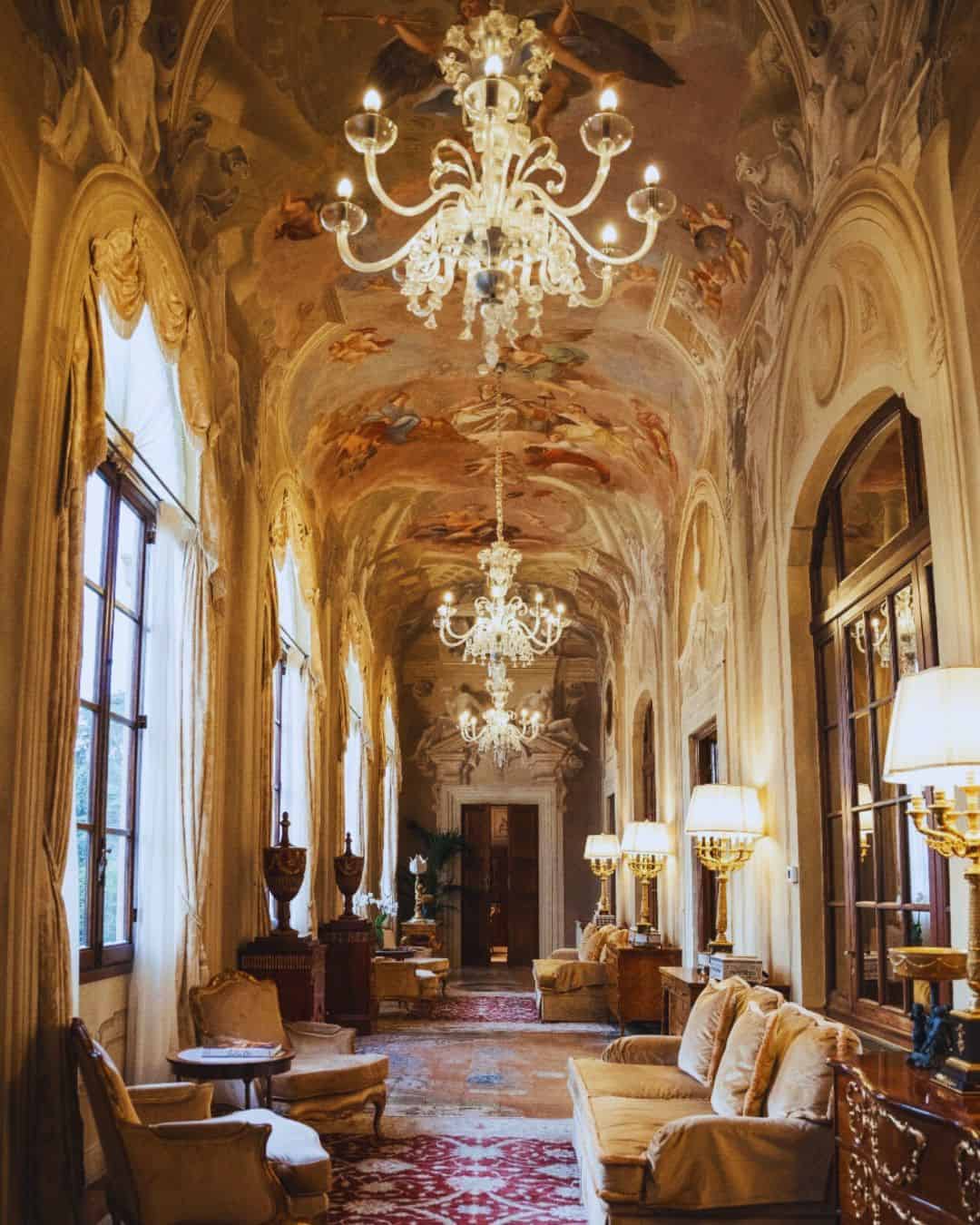 Four Seasons Hotel Firenze Renaissance palazzo garden with fall foliage